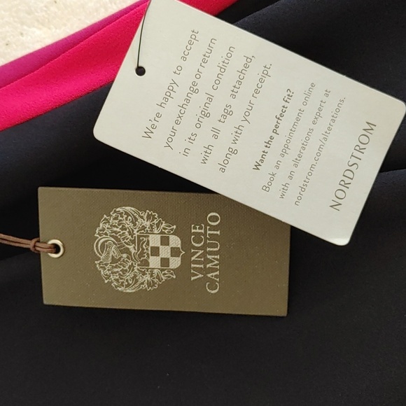 Vince Camuto Pink Stripe Navy 3/4 sleeve Shift Dress Size 8 (1062) - Picture 6 of 6